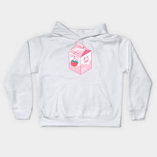 Kawaii Strawberry Milk Shake Kids Hoodie